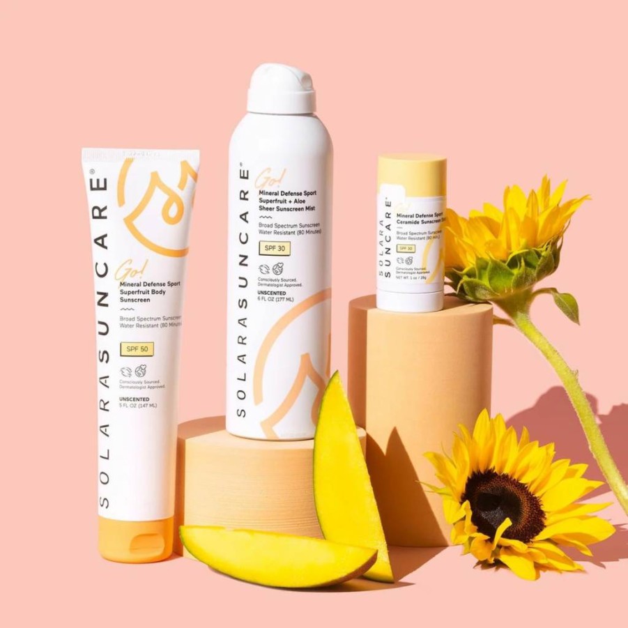 SOLARA SUNCARE Go! Mineral Defense SPF 50 Body Sunscreen - Vegan, Reef-Safe, Water-Resistant, Unscented for Sensitive Skin (5 Fl Oz) | EWG Verified & Cruelty-Free