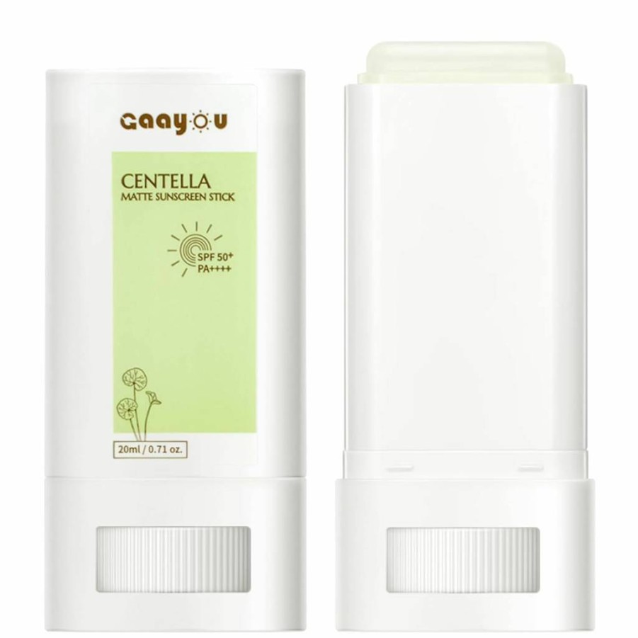 Gaayou Sunscreen Stick SPF50+ PA++++ Korean Sun Block for Face & Body, Centella Asiatica, Non-Greasy, No White Cast, Matte Finish, Soothing & Moisturizing