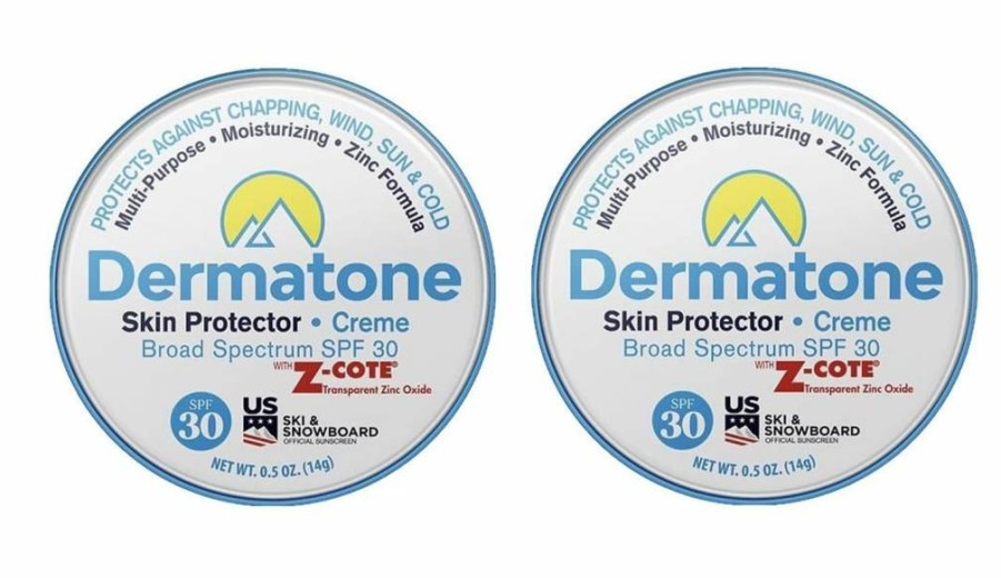 DERMATONE Zinc Skin Protector SPF 30 | Moisturizing Barrier Balm for Face & Lips | Sun, Wind & Cold Defense | Heals & Repairs Dry Skin, 0.5 Oz