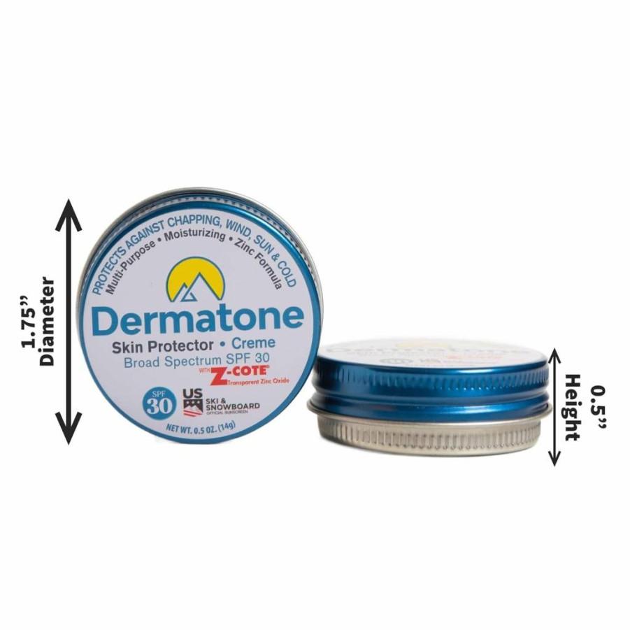 DERMATONE Zinc Skin Protector SPF 30 | Moisturizing Barrier Balm for Face & Lips | Sun, Wind & Cold Defense | Heals & Repairs Dry Skin, 0.5 Oz