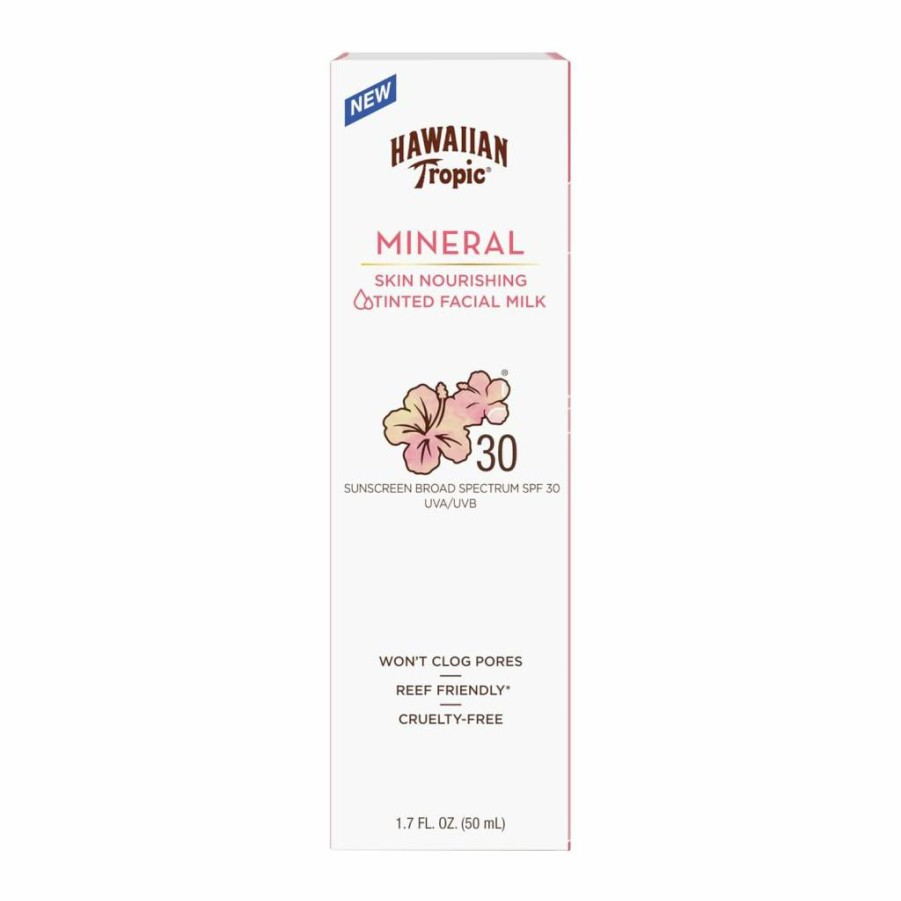 Hawaiian Tropic Mineral Sunscreen Lotion SPF 50, Zinc Oxide, Oxybenzone-Free, Travel Size 3.4 oz, Skin Nourishing Sun Milk