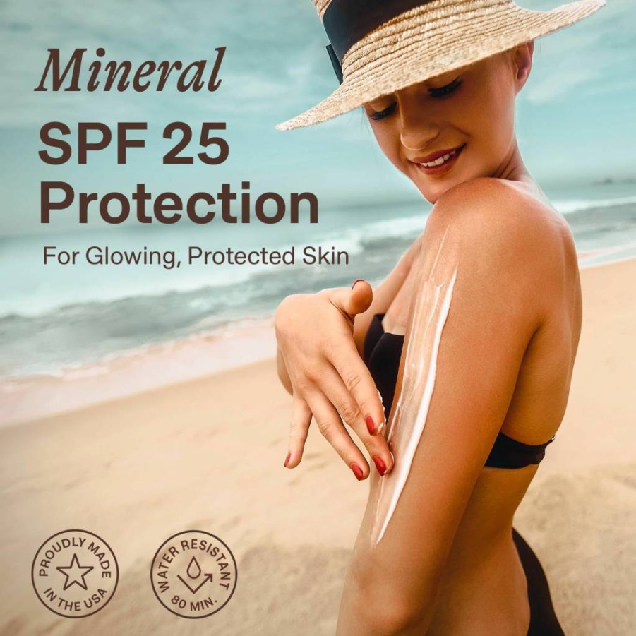 Beauty by Earth Mineral Sunscreen SPF 25 - Natural Zinc Oxide Sunscreen for Babies & Kids, Reef Safe, Lightweight & Fast Absorbing, Organic Ingredients, USA Made, All Skin Types