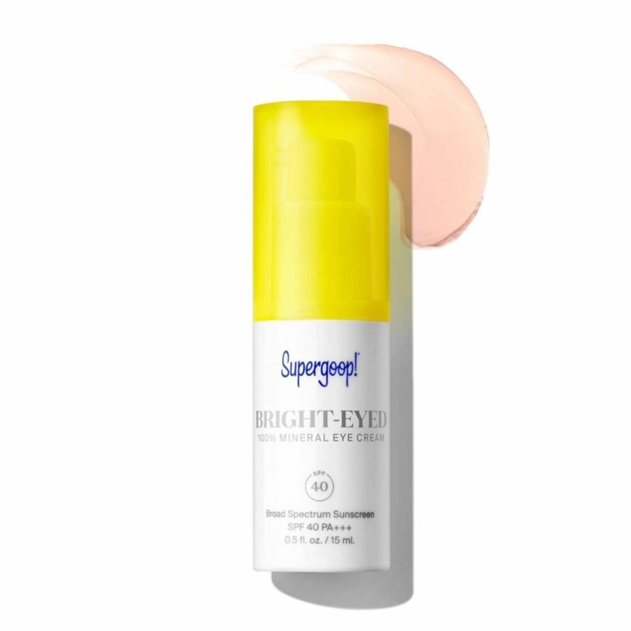 Supergoop! Bright-Eyed 100% Mineral Eye Cream SPF 40 PA+++ - Hydrating & Illuminating Under Eye Treatment for Dark Circles, Puffiness & Tired Eyes - 0.5 Fl Oz