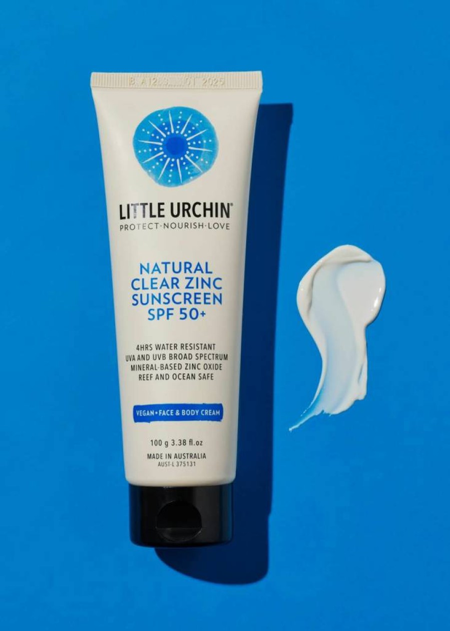 Little Urchin Reef Safe SPF 50+ Vegan Sunscreen - Broad Spectrum UVA/UVB Protection, Water-Resistant, Natural Zinc Oxide, 3.38 Fl Oz (100g)