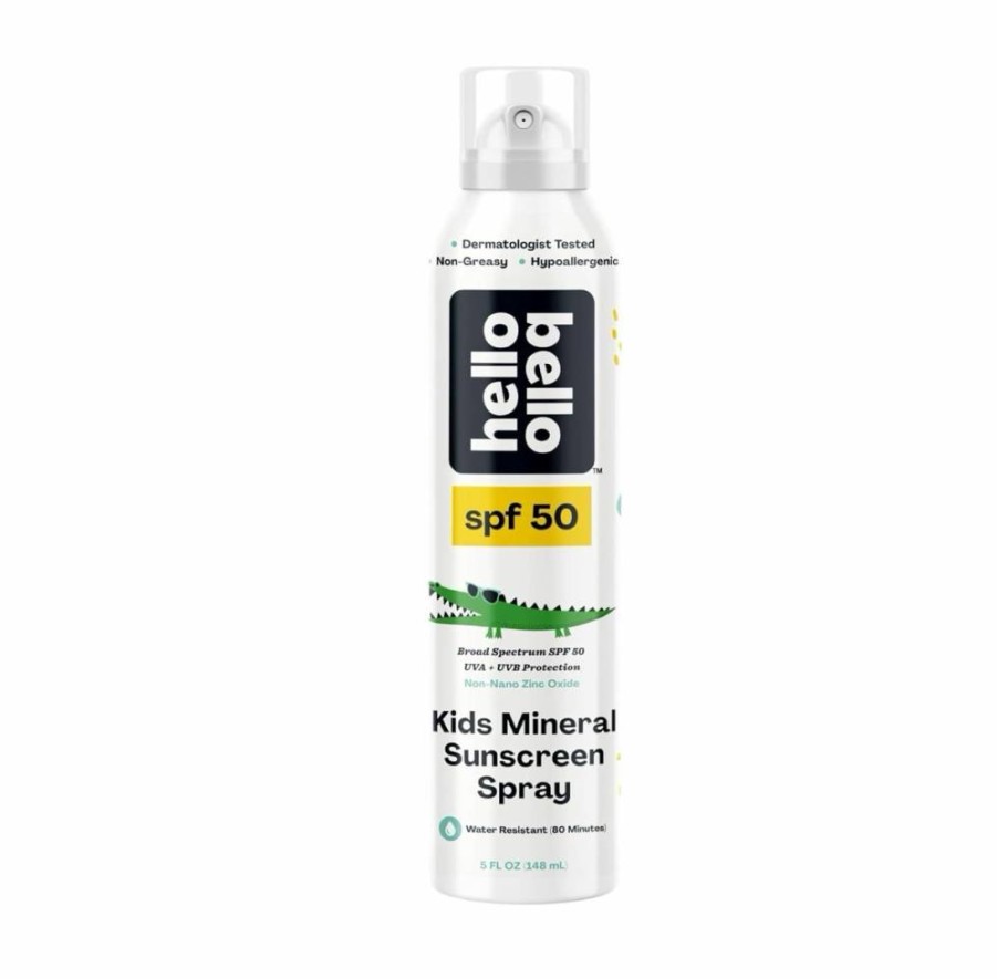 Hello Bello Kids Mineral Sunscreen SPF 50 Spray - Hypoallergenic, Broad Spectrum UVA/UVB Protection, Reef Safe, Water Resistant, 5 oz