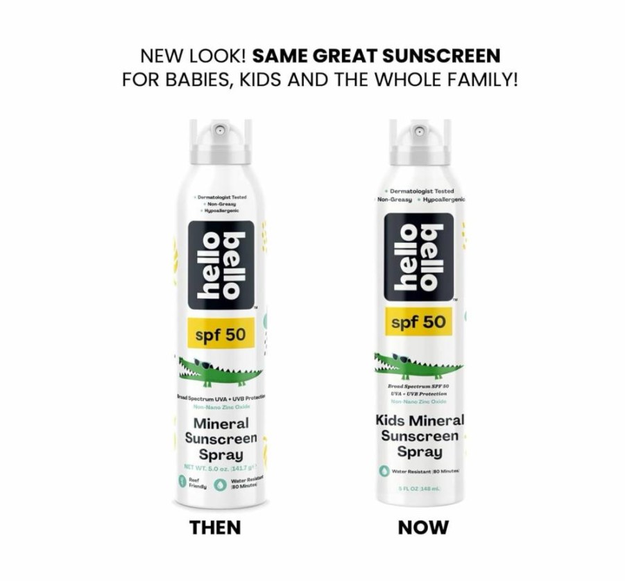 Hello Bello Kids Mineral Sunscreen SPF 50 Spray - Hypoallergenic, Broad Spectrum UVA/UVB Protection, Reef Safe, Water Resistant, 5 oz