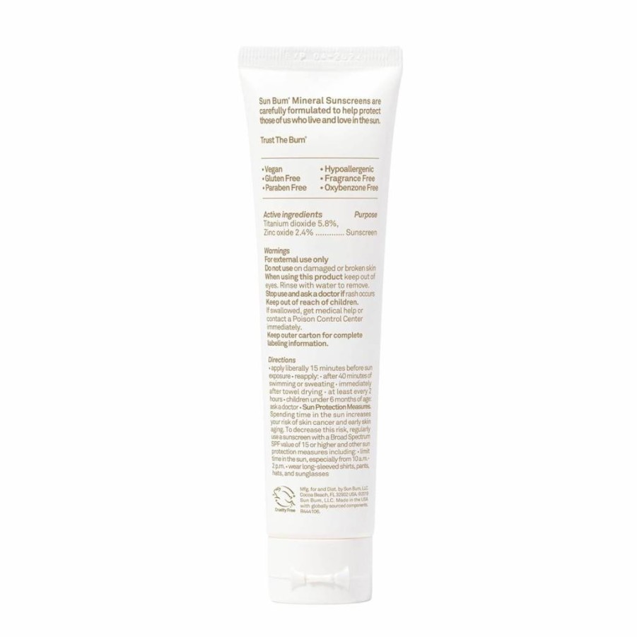 Sun Bum Mineral SPF 30 Tinted Matte Face Sunscreen - Broad Spectrum Moisturizing Primer with Vitamin E, Hawaii 104 Act Compliant, Reef Safe (No Octinoxate & Oxybenzone), Travel Size 1.7 Oz