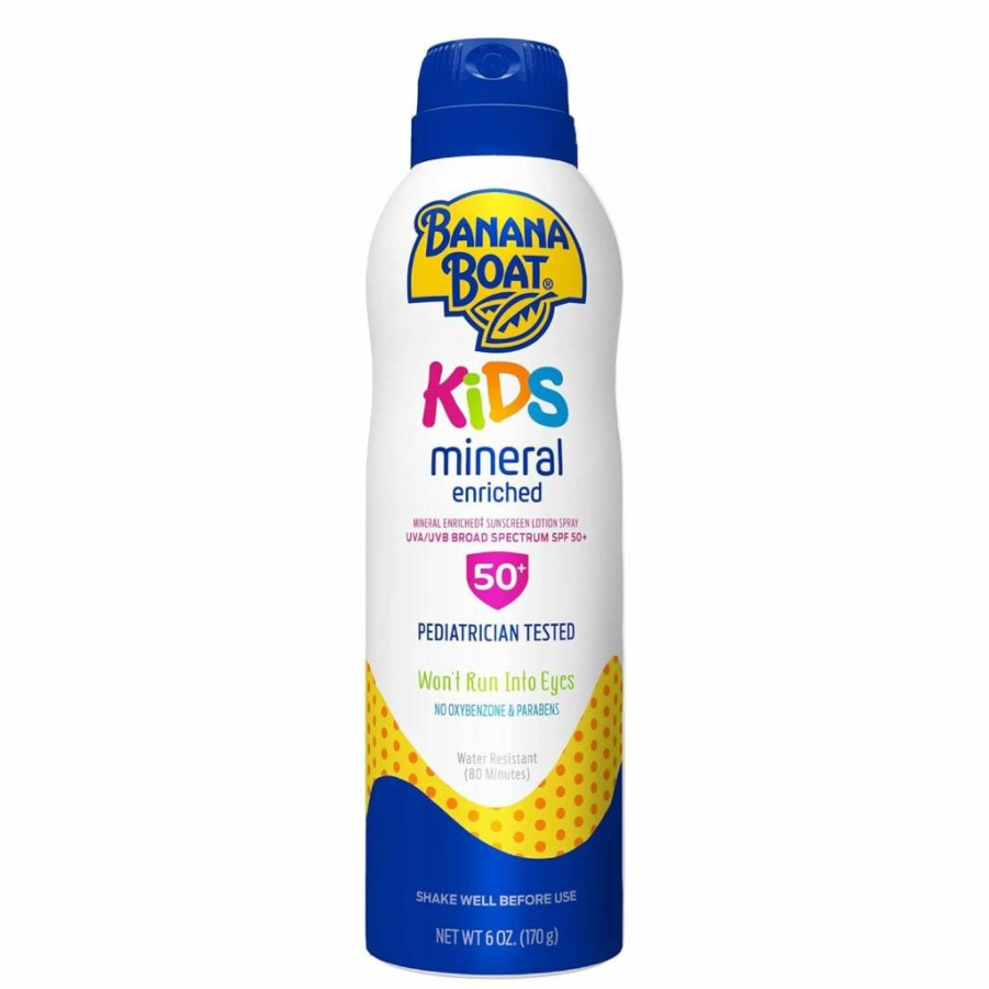 Banana Boat Baby Mineral Sunscreen Spray SPF 50, Oxybenzone-Free, 6 oz – Gentle Sun Protection for Sensitive Skin