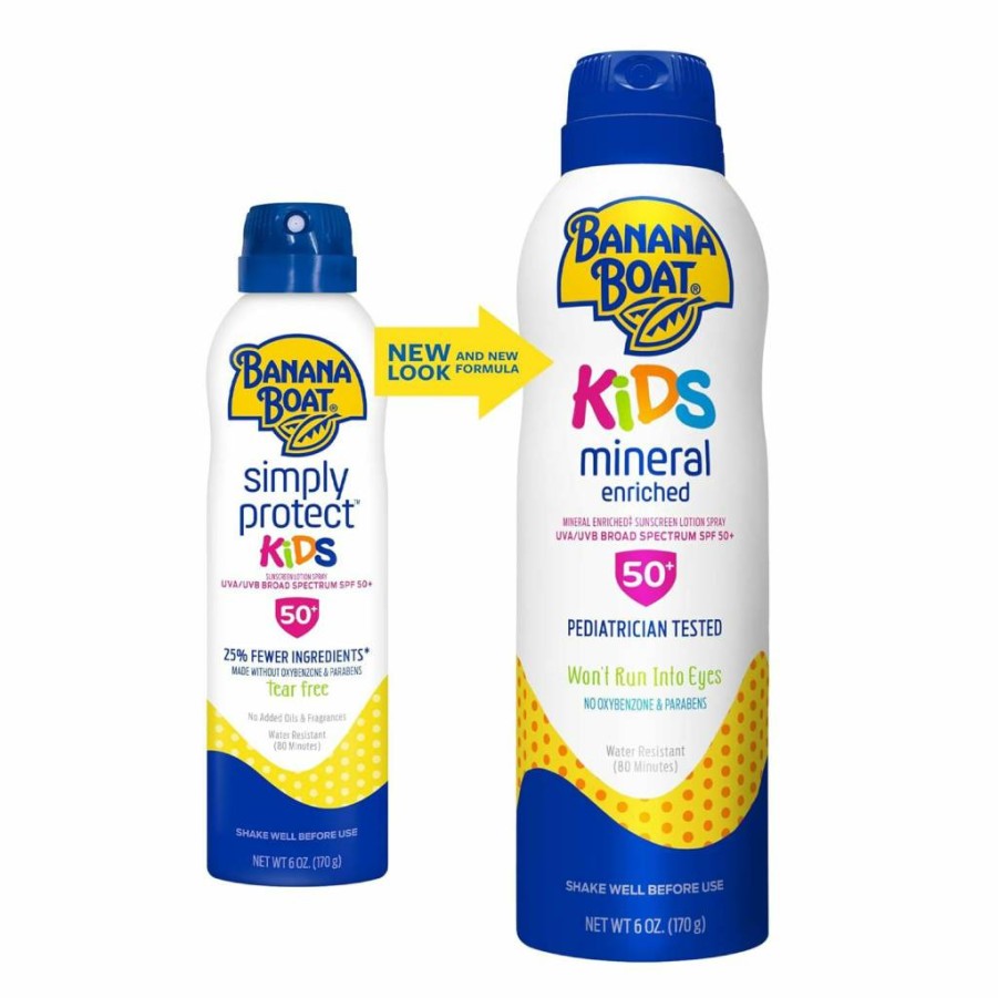 Banana Boat Baby Mineral Sunscreen Spray SPF 50, Oxybenzone-Free, 6 oz – Gentle Sun Protection for Sensitive Skin