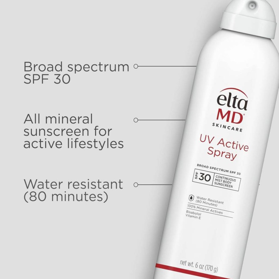 Amazon EltaMD UV Active Mineral Sunscreen SPF 50+ with Zinc Oxide, Water Resistant 80 Minutes, 3 oz Broad Spectrum Face & Body Sunscreen for Sensitive Skin