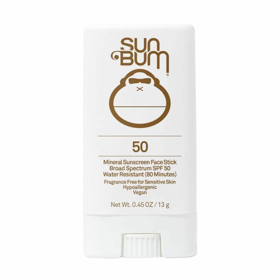 Sun Bum Mineral SPF 50 Face Stick Sunscreen - Water-Resistant, Broad Spectrum, Vegan, Reef Safe (Octinoxate & Oxybenzone Free), Travel Size 0.45 Oz with Vitamin E