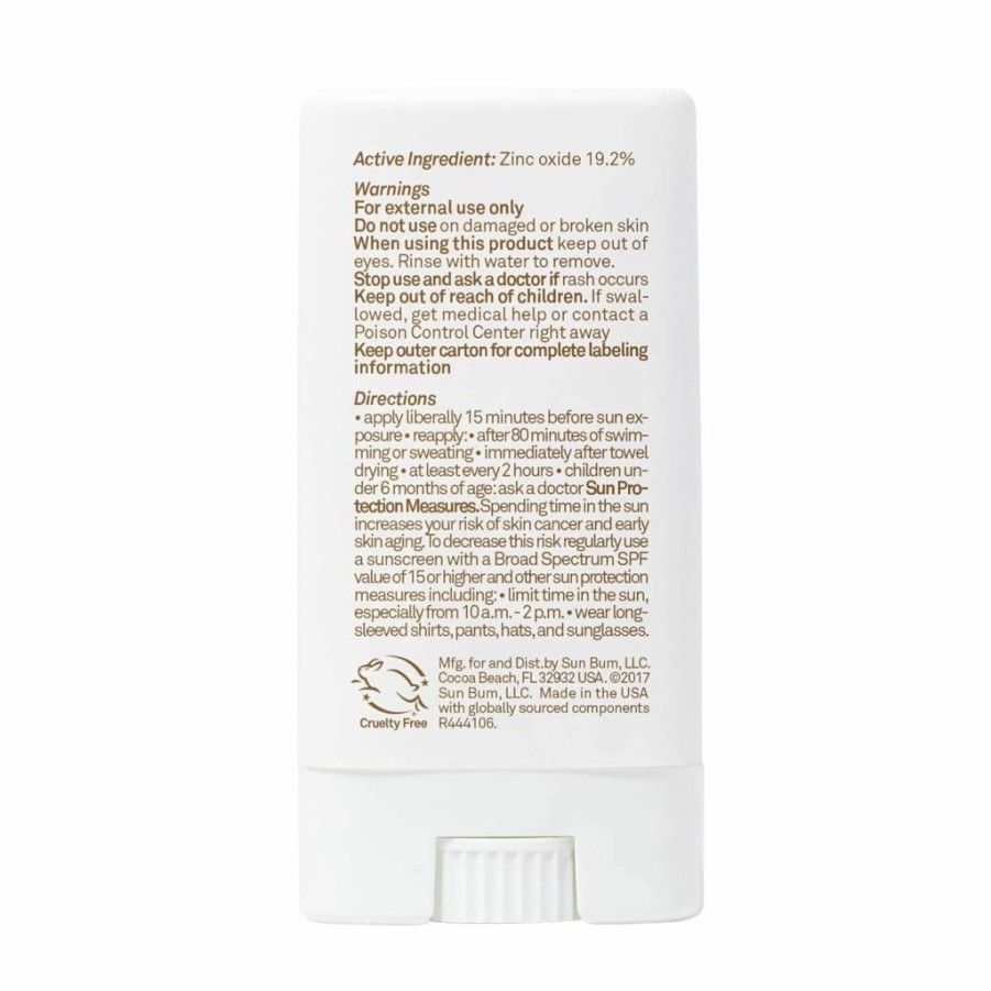 Sun Bum Mineral SPF 50 Face Stick Sunscreen - Water-Resistant, Broad Spectrum, Vegan, Reef Safe (Octinoxate & Oxybenzone Free), Travel Size 0.45 Oz with Vitamin E