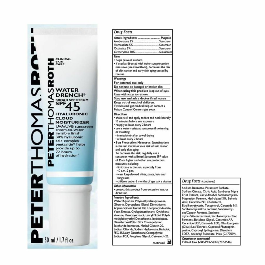 Amazon Hyaluronic Acid SPF 45 Moisturizer - Water Drench Cloud Cream Broad Spectrum Sunscreen