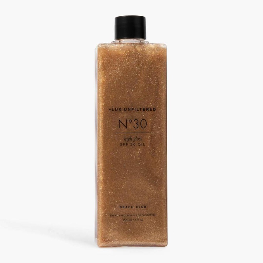 Lux Unfiltered SPF 30 Tanning Oil with Hydrating Shimmer, Broad Spectrum Sunscreen, Oxybenzone Free, Instant Bronze Glow