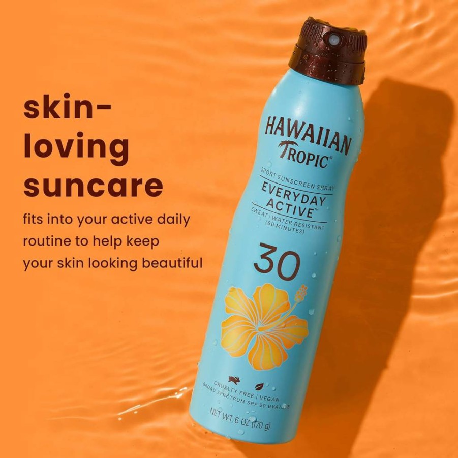 Hawaiian Tropic Weightless Hydration Sunscreen Spray SPF 70, 6 oz – Oxybenzone-Free, Broad Spectrum, Lightweight & Hydrating Sunblock for All Skin Types