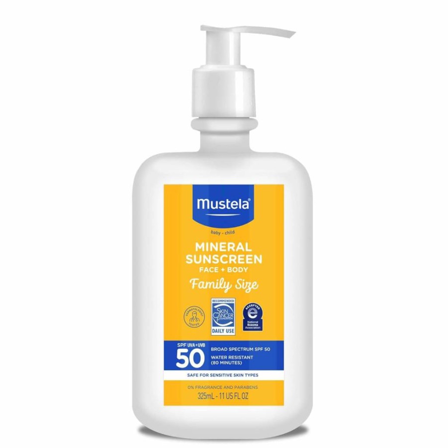 Amazon Baby Mineral Sunscreen Lotion SPF 50 - Fragrance-Free, Water-Resistant Broad Spectrum Sun Protection for Sensitive Skin (Face & Body) - Regular & Family Size