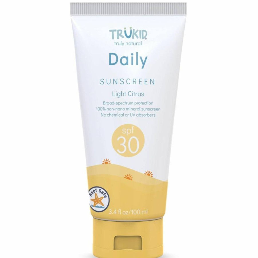 TruKid Eczema SPF 30 Baby Sunscreen, 3.4 Oz - Unscented, Natural, Reef-Safe Sunscreen for Kids, Toddlers & Adults, Travel Size for Beach & Outdoor Protection