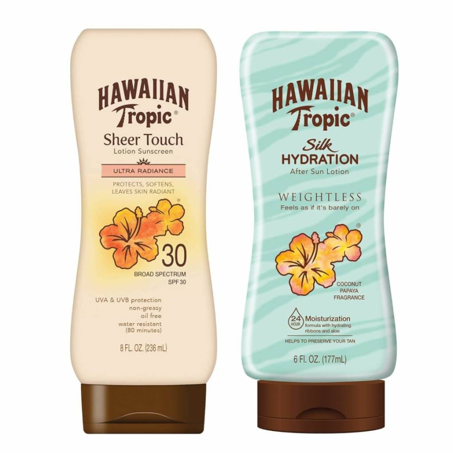 Hawaiian Tropic Sheer Touch Lotion Sunscreen SPF 50 Twin Pack – Broad Spectrum, Oxybenzone Free, 8 Oz Each (2-Pack)