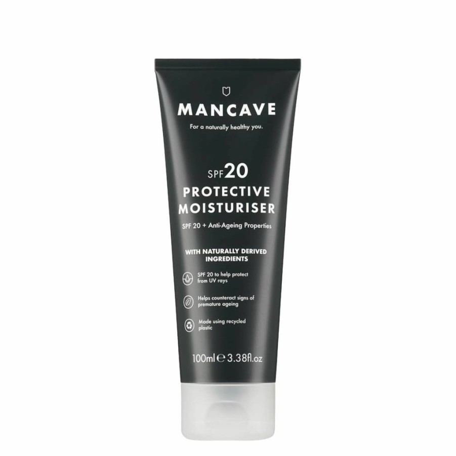 ManCave SPF 20 Natural Moisturiser for Men – 100ml Hydrating Face Cream with Sun Protection