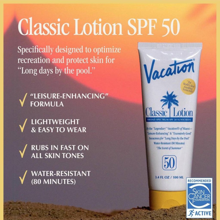 VACATION SPF 50 Sunscreen Lotion – Broad Spectrum, Water Resistant, Vegan, Family Size 20 Fl Oz with Pump
