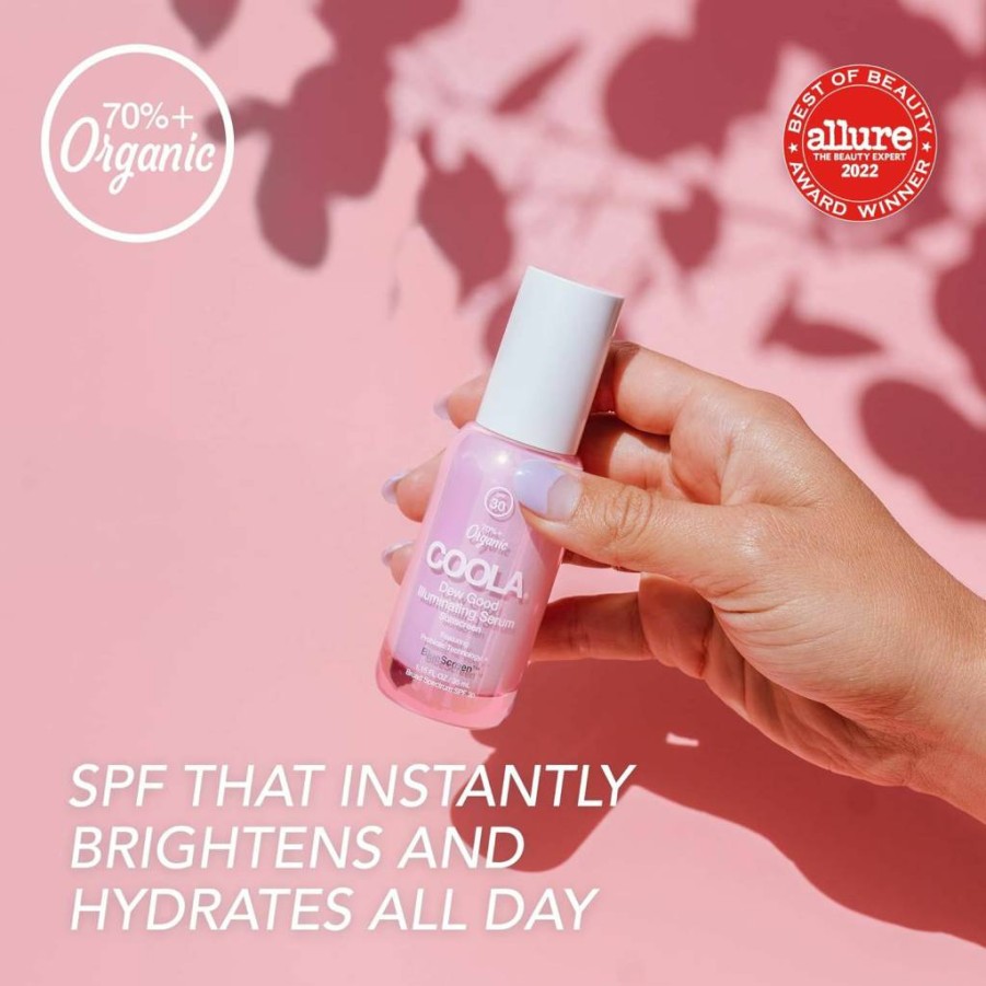 COOLA Organic Dew Good Illuminating Sunscreen SPF 40 – Dermatologist Tested, Instantly Brightens Skin, 3.4 Fl Oz