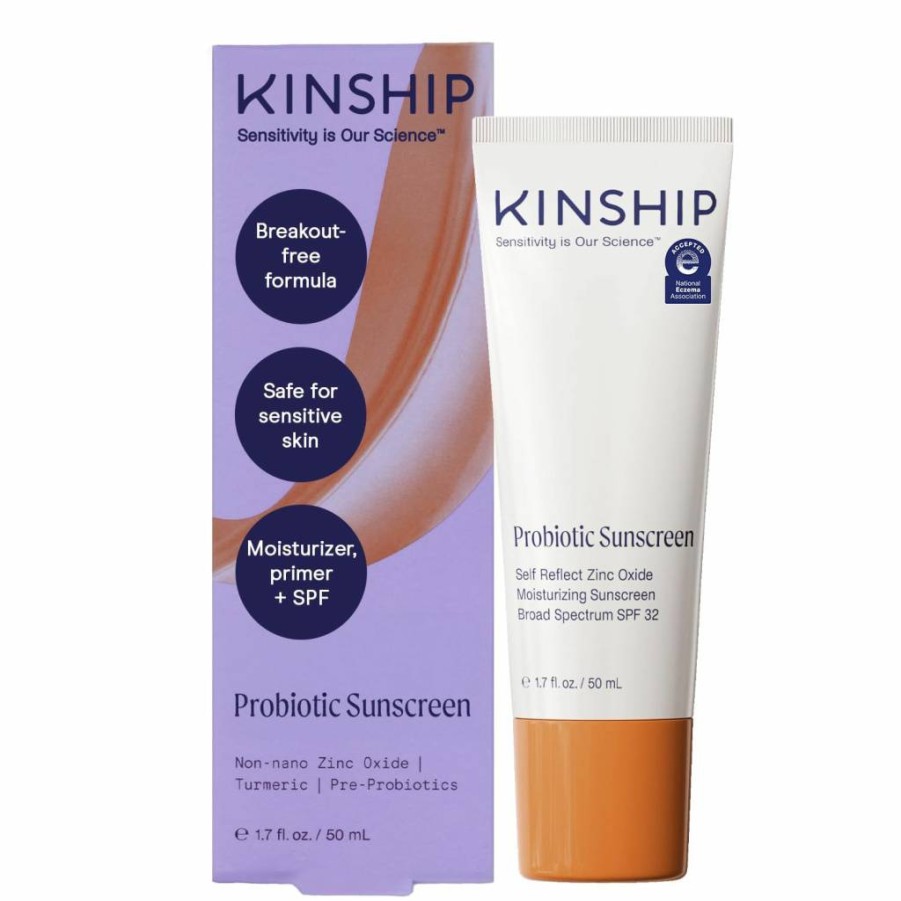 Kinship Vegan Mineral Sunscreen SPF 32 - Zinc Oxide Face & Body Sunblock for Sensitive Skin, Clean, Reef Safe, 1.75 Oz