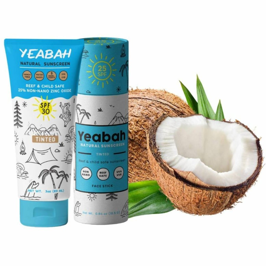 YEABAH Tinted Mineral Sunscreen Stick SPF 25 with Zinc Oxide - Reef Safe & Natural Broad Spectrum Protection