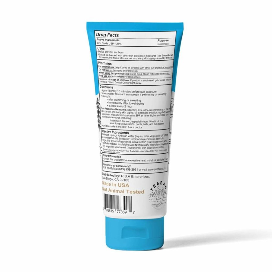 YEABAH Tinted Mineral Sunscreen Stick SPF 25 with Zinc Oxide - Reef Safe & Natural Broad Spectrum Protection