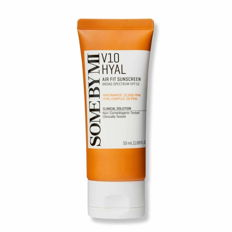 SOME BY MI V10 Hyal Air Fit Sunscreen SPF 50 PA+++ 50ml - Korean Centella Sensitive Skin Face Sunscreen, Non-Greasy, No White Cast, UV Protection, Fragrance-Free, Lightweight Daily Sunscreen