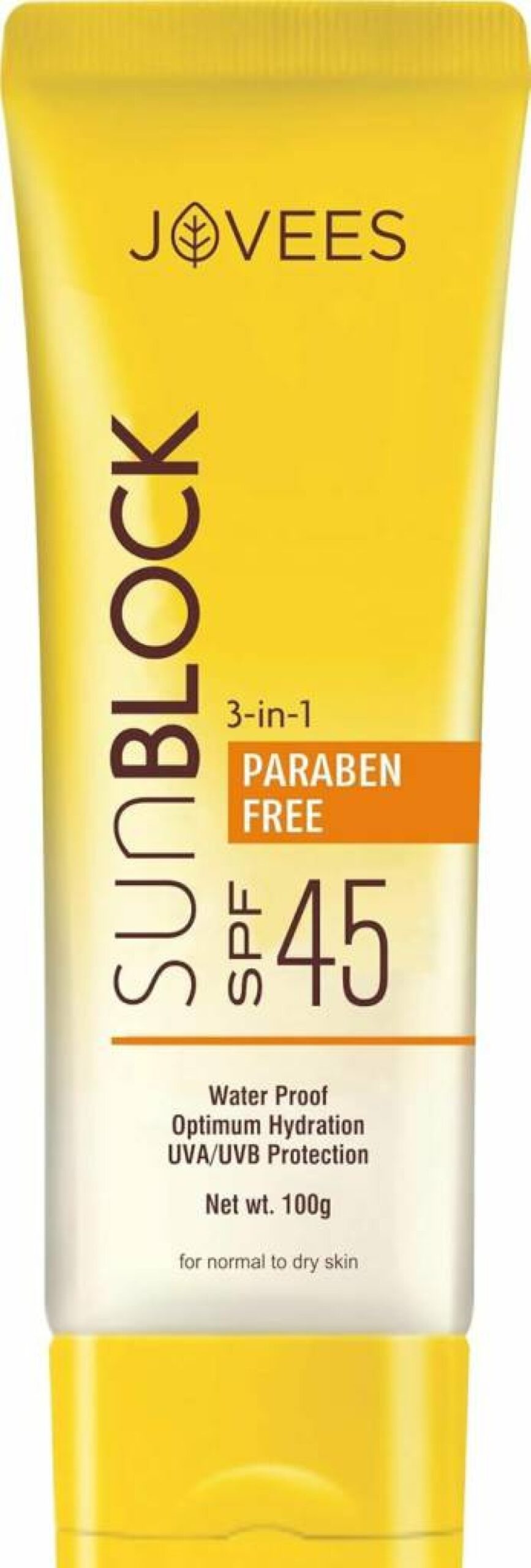 Jovees Anjeer & Carrot Sunblock SPF 45 - 100g | Natural Sun Protection for Healthy Skin