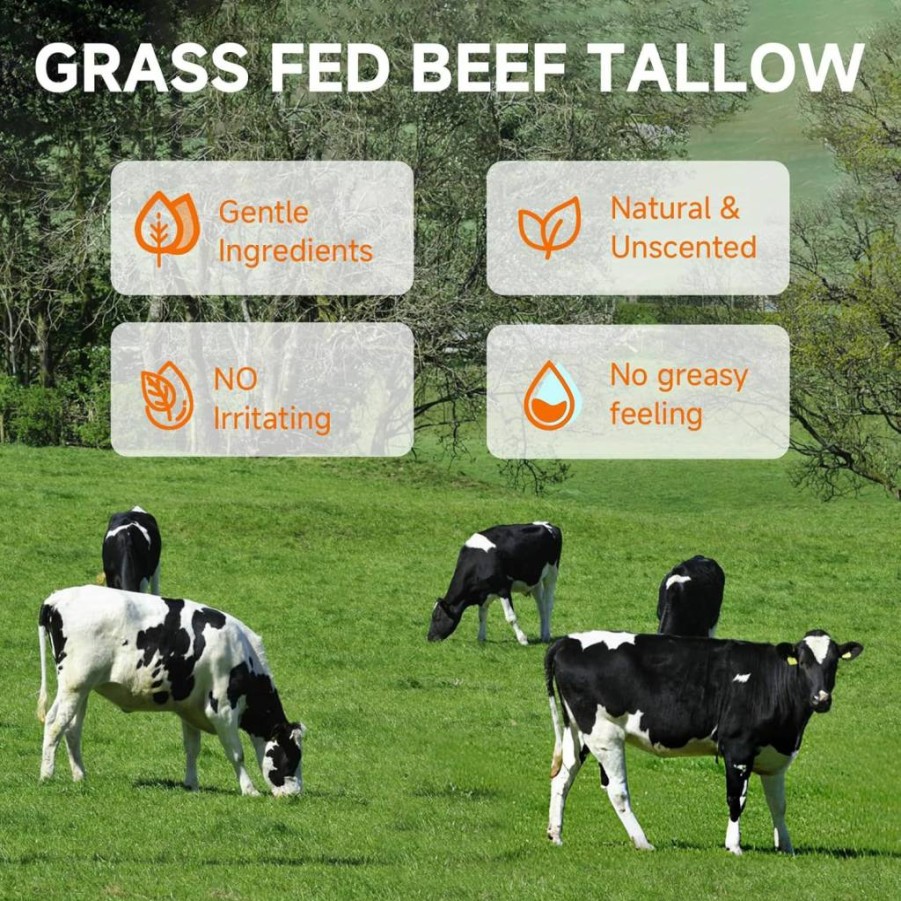 MKZEA Natural Grass-Fed Tallow Sunscreen for Face – Reef Safe, Non-Greasy, Deep Hydration Moisturizing Sunblock for All Skin Types, No White Cast, Travel-Friendly (2 Packs)