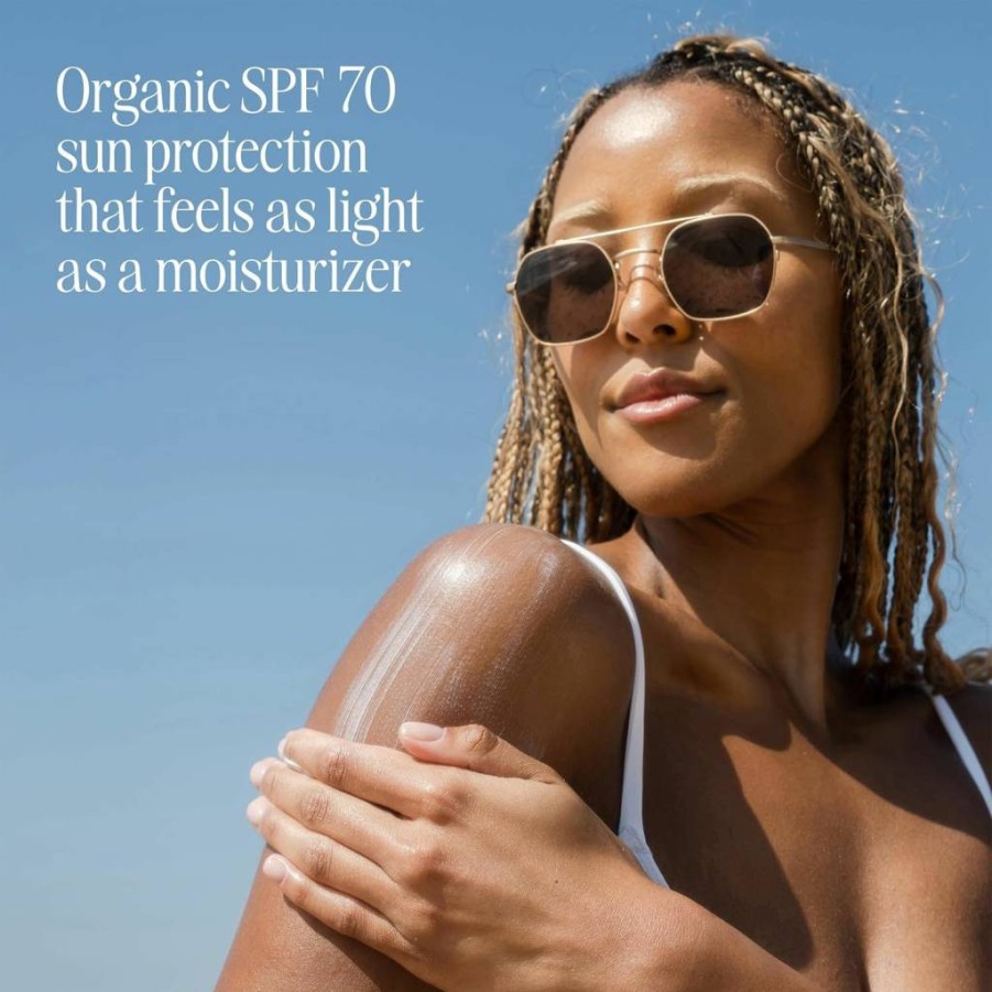 Amazon Coola Organic Sunscreen SPF 70 - Peach Blossom Scented Vegan & Gluten-Free Sunblock Lotion for Daily Body Protection, Dermatologist Tested, 5 Fl Oz