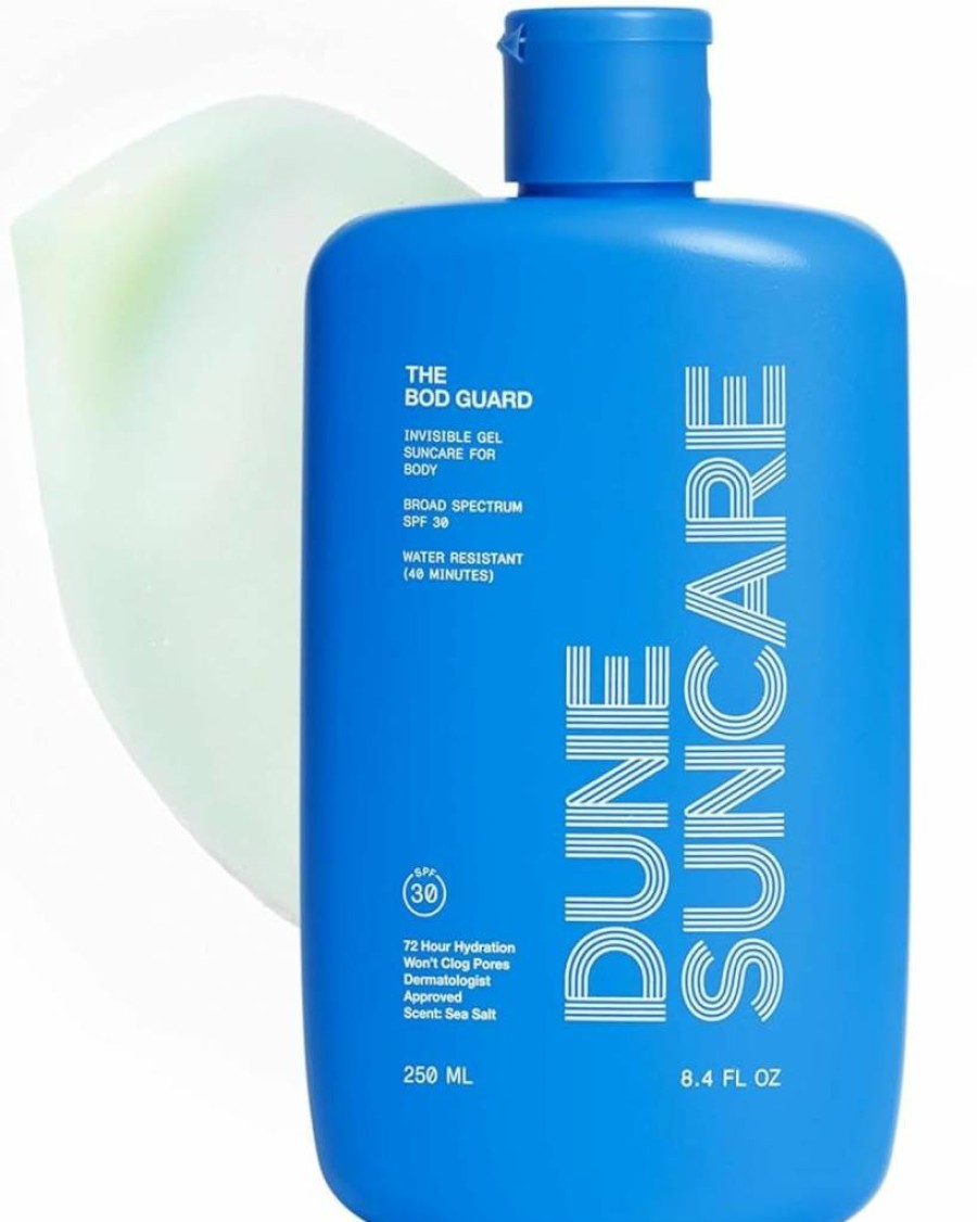 DUNE SUNCARE The Bod Guard - Invisible Gel Body Sunscreen SPF 30, Broad Spectrum, Reef Safe, 72-Hour Hydration, Water Resistant 40 Mins, Non-Greasy, For Oily Skin, 8.4 Fl Oz