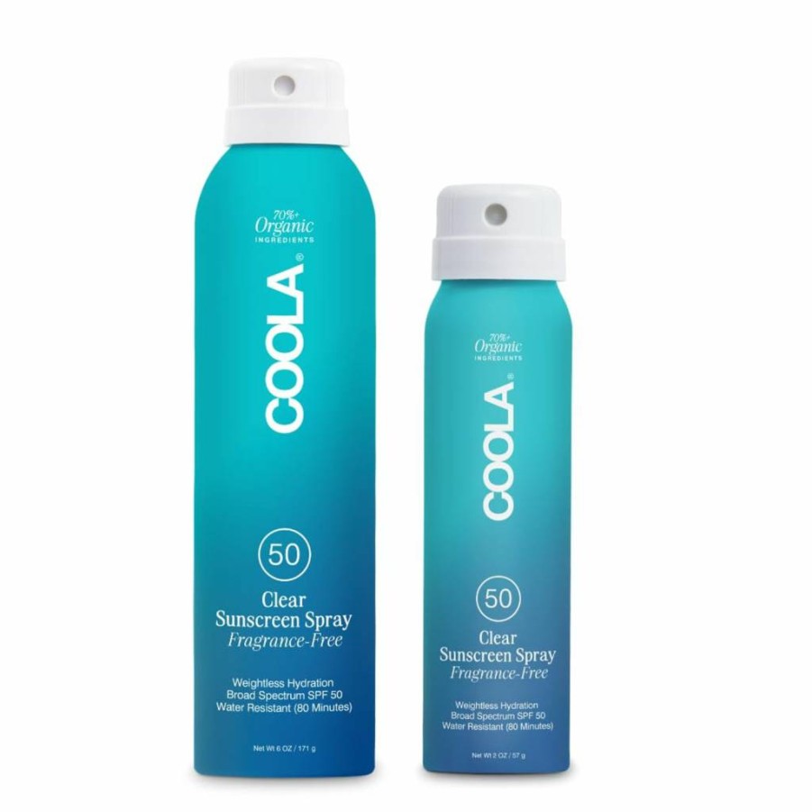 Amazon Coola Organic SPF 50 Sunscreen Spray - Dermatologist Tested, Vegan, Gluten & Fragrance Free Daily Sun Protection