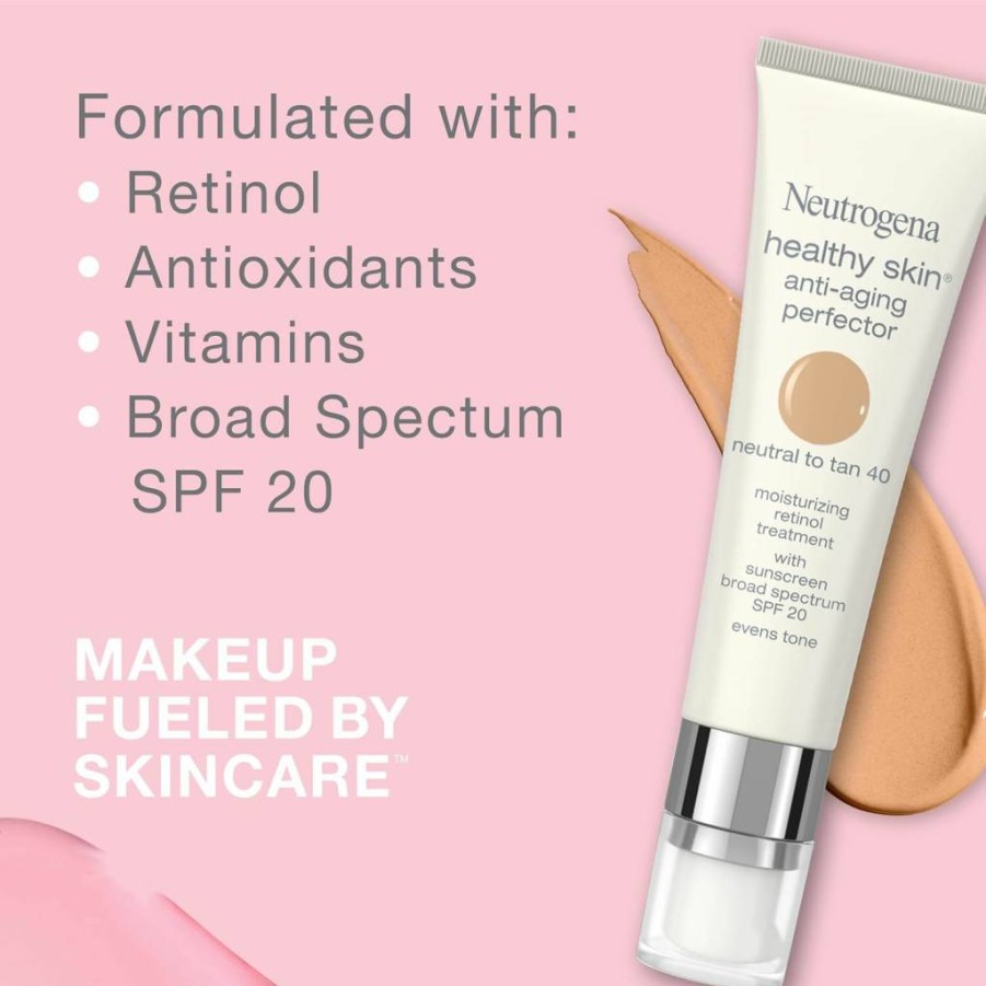 Neutrogena Retinol Anti-Aging Tinted Moisturizer with SPF 20, Fair to Light, 1 Fl. Oz – Healthy Skin Treatment & Sunscreen
