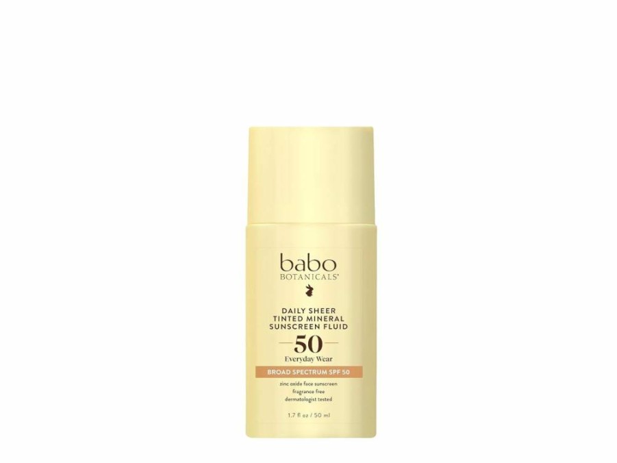 Amazon Babo Botanicals SPF50 Tinted Mineral Sunscreen - Natural Zinc Oxide, Fragrance-Free, Lightweight Face Sunscreen for All Ages