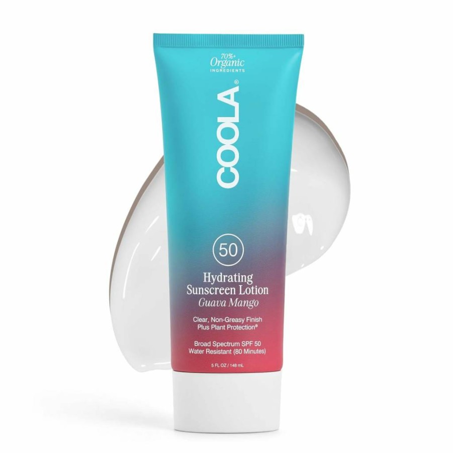 Amazon Coola Organic SPF 50 Sunscreen Lotion - Vegan, Gluten-Free Daily Body Sunblock with Guava Mango, Dermatologist Tested, 5 Fl Oz