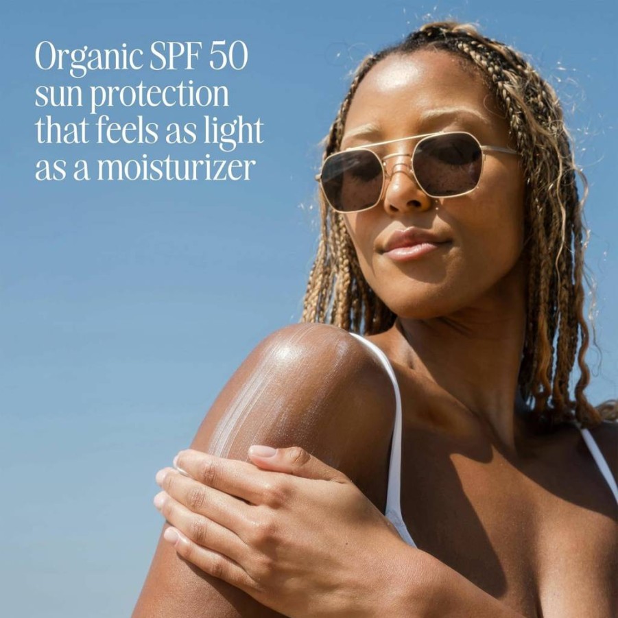 Amazon Coola Organic SPF 50 Sunscreen Lotion - Vegan, Gluten-Free Daily Body Sunblock with Guava Mango, Dermatologist Tested, 5 Fl Oz