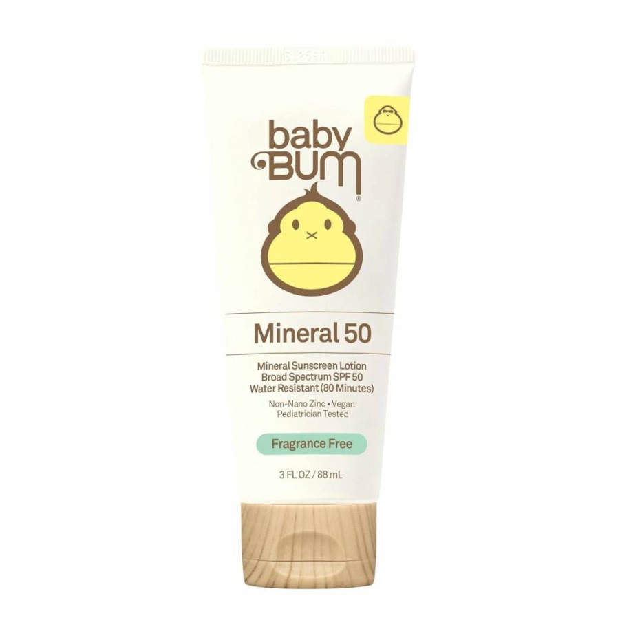 Sun Bum Baby Bum Mineral SPF 50 Sunscreen Lotion - Fragrance Free, UVA/UVB Protection for Sensitive Skin & Body - Travel Size 3 oz
