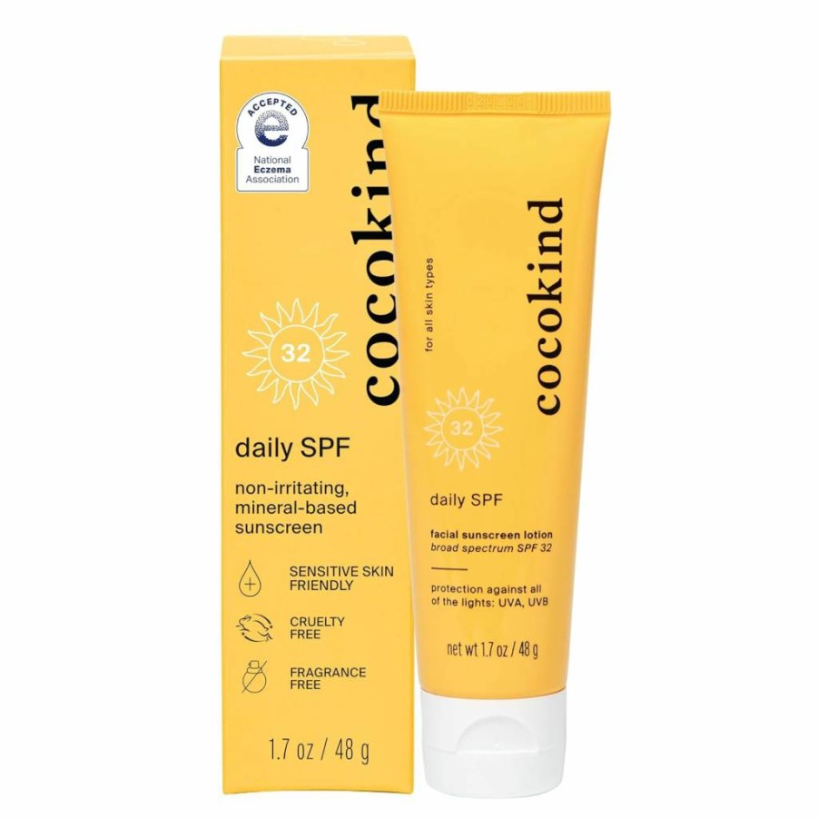 Cocokind Mineral Sunscreen SPF 32 with Zinc Oxide – Reef Safe, Unscented, Non-Toxic & Cruelty Free for All Skin Types (1.7 Fl Oz)