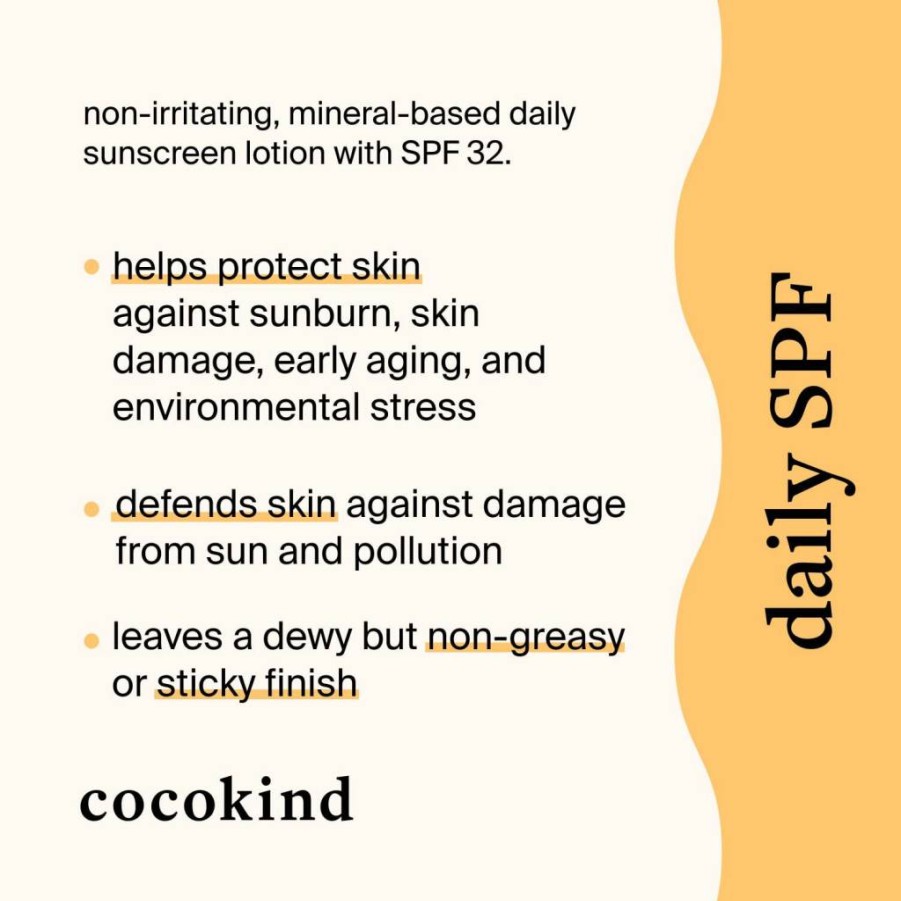 Cocokind Mineral Sunscreen SPF 32 with Zinc Oxide – Reef Safe, Unscented, Non-Toxic & Cruelty Free for All Skin Types (1.7 Fl Oz)