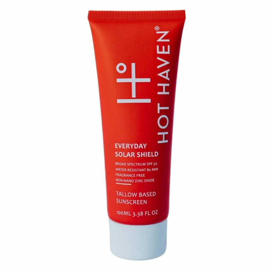 HOT HAVEN Mineral Sunscreen SPF 50 | Grass-Fed Tallow & Zinc Oxide, Non-Greasy, Reef Safe, Baby Safe, Chemical-Free Moisturizer, 3.38 Oz