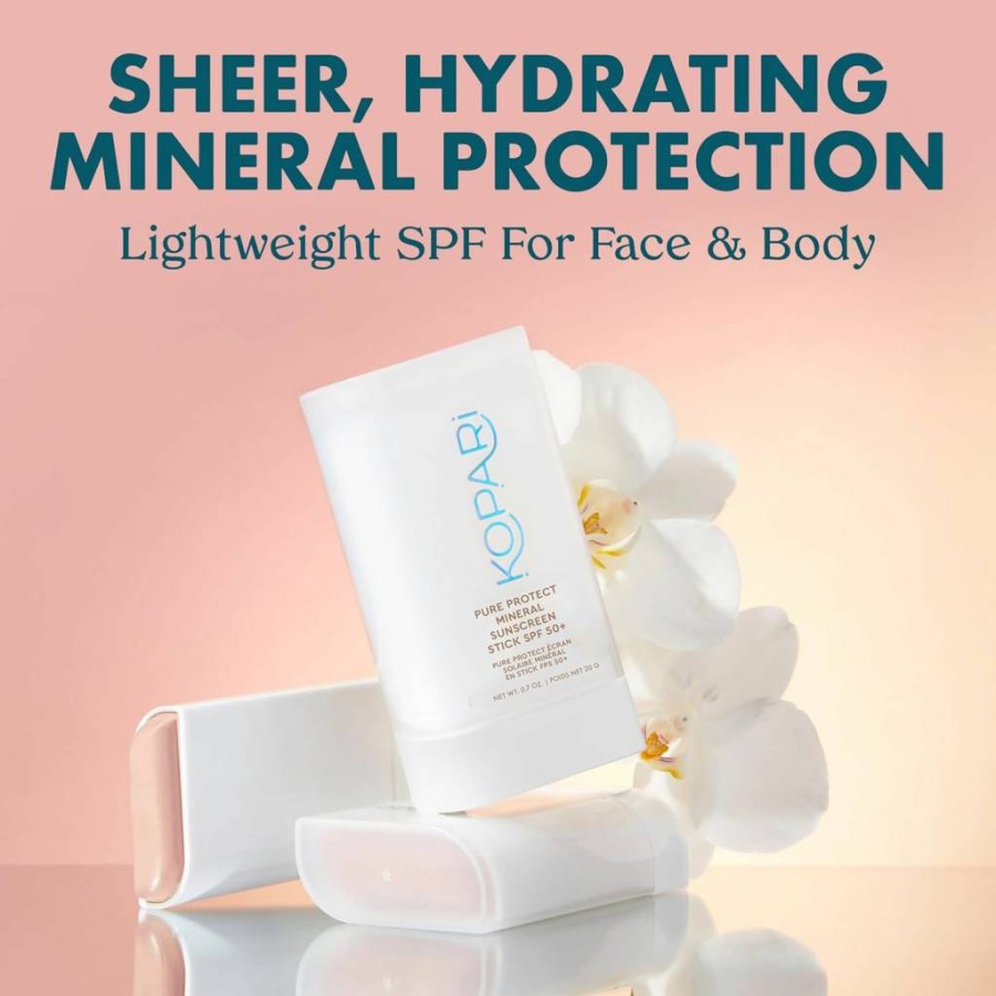 Kopari Mineral Sunscreen Stick SPF 50+ with Zinc Oxide, Argan Oil & Shea Butter – Sheer, Hydrating, Portable for Face & Body