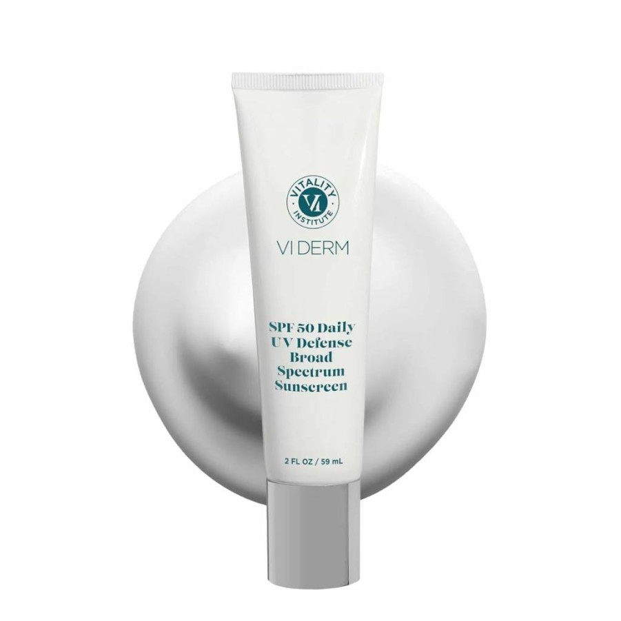 VI DERM SPF 50 Daily Sunscreen for Face & Body - Broad Spectrum, Lightweight, Oil-Free, Non-Greasy, Fragrance-Free UVA/UVB Protection - 2 Fl Oz