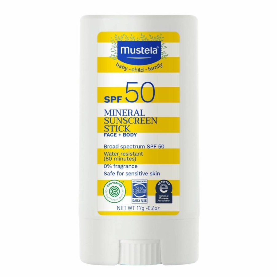 Amazon Baby Mineral Sunscreen Stick SPF 50 - Broad Spectrum Face & Body Sunblock with Organic Ingredients, Water Resistant, Fragrance-Free, Ultra Sheer - 0.6 Oz (Pack of 1)