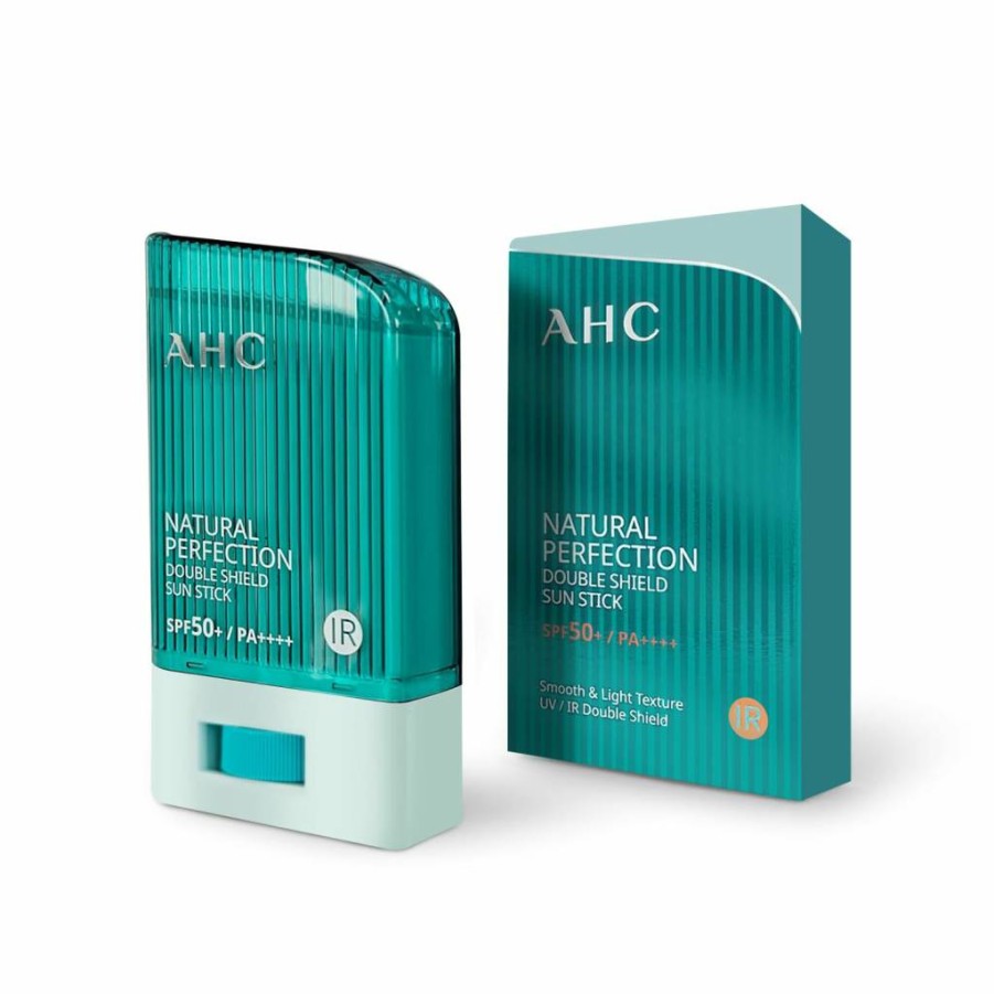 AHC Natural Perfection Double Shield Sun Stick SPF50+ PA++++ 22g | Broad Spectrum UVA/UVB Protection | Moisturizing Sunscreen Stick