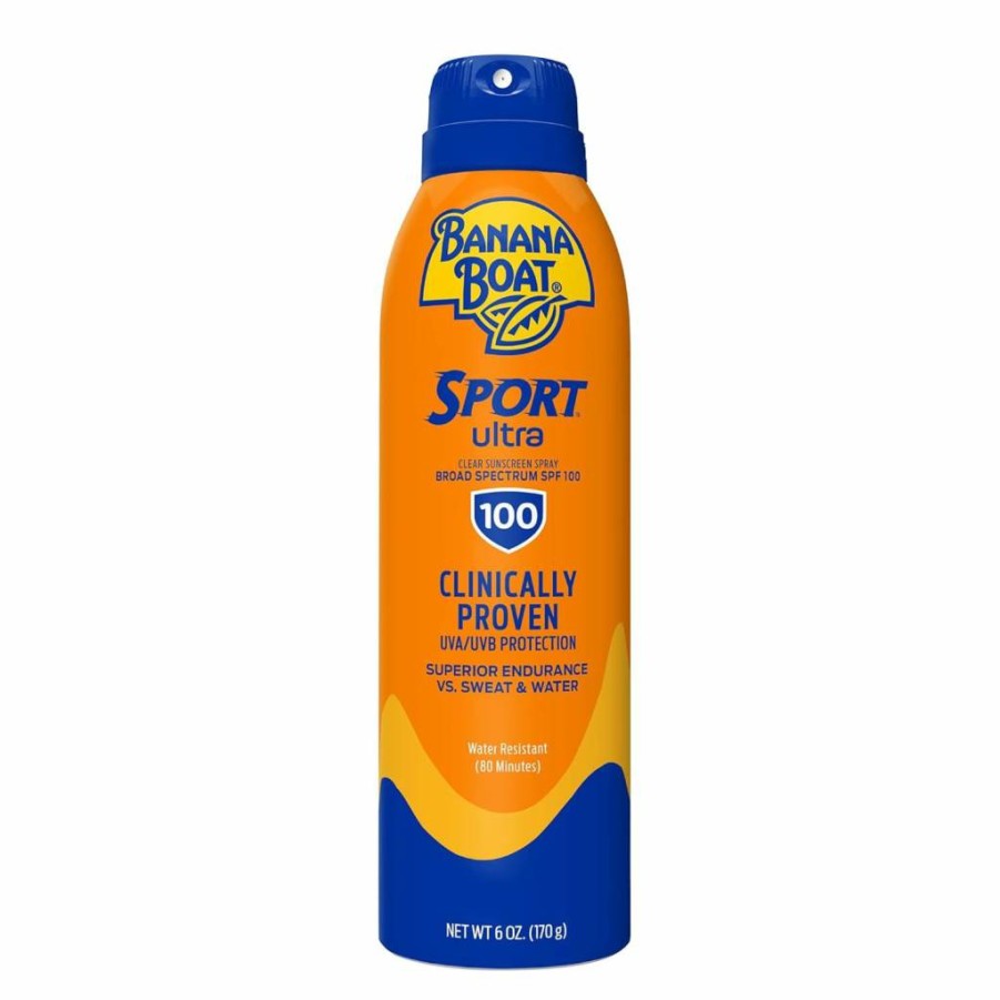 Banana Boat Sport Ultra SPF 100 Sunscreen Spray – 6 Oz, Water Resistant, Broad Spectrum UVA/UVB Protection, Lightweight & Non-Greasy for Active Lifestyles