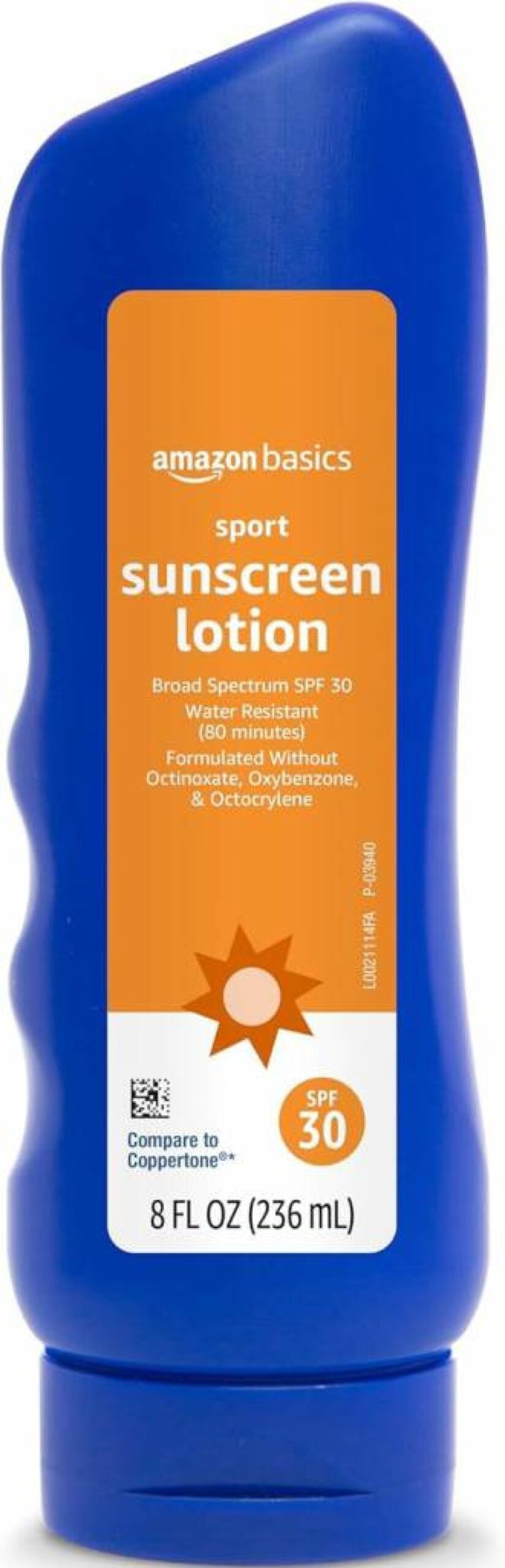 Solimo Sport Sunscreen Lotion SPF 30, 8 oz - Octinoxate & Oxybenzone Free, Water-Resistant, Broad Spectrum UVA/UVB Protection