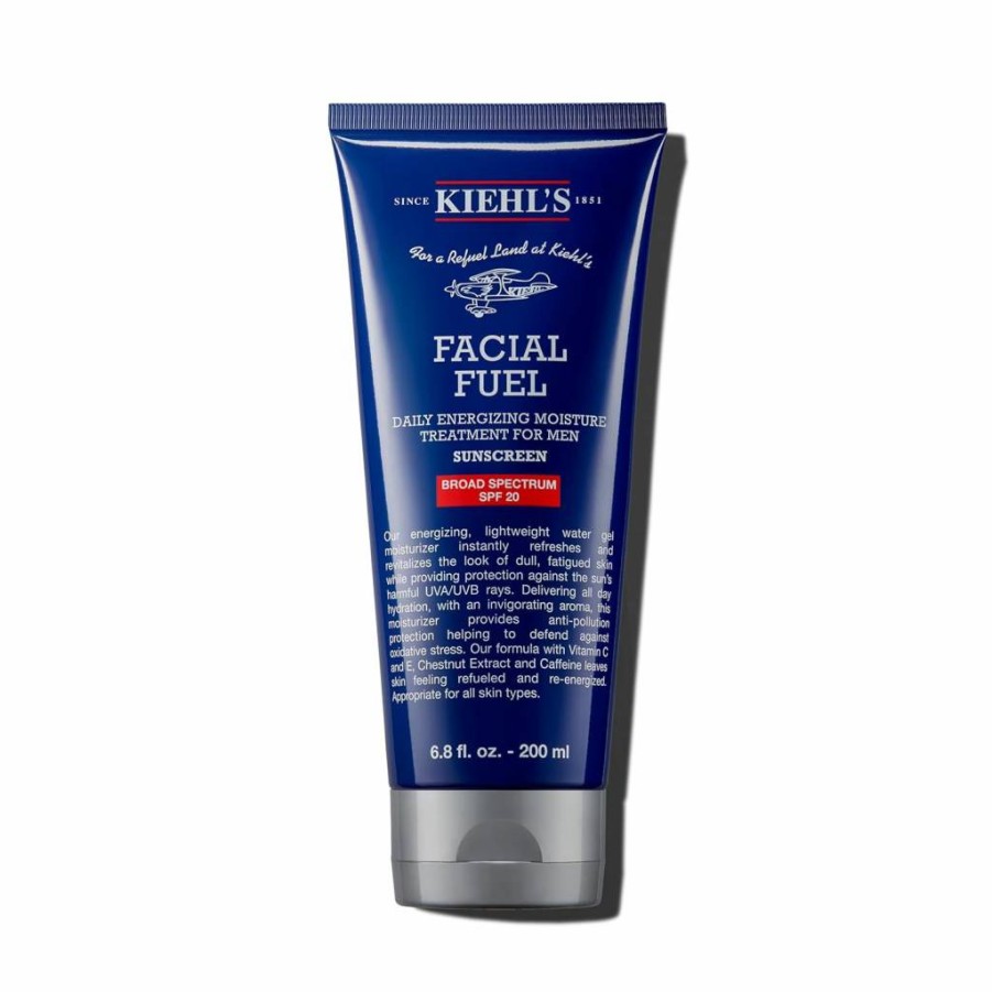 Kiehl's Men's Facial Fuel Energizing Moisturizer with SPF 20, Vitamin C & E, Caffeine – Hydrating, Non-Greasy Broad Spectrum Sunscreen for Dull Skin