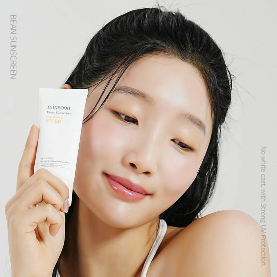 Mixsoon Bean Sunscreen SPF 50 for Face - Lightweight Airy Texture - Korean Skincare - 1.69 Fl Oz / 50ml